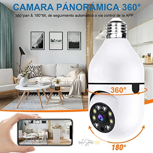 Cámara Ampolleta 360 con Wifi