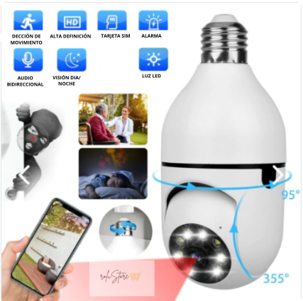 Cámara Ampolleta 360 con Wifi